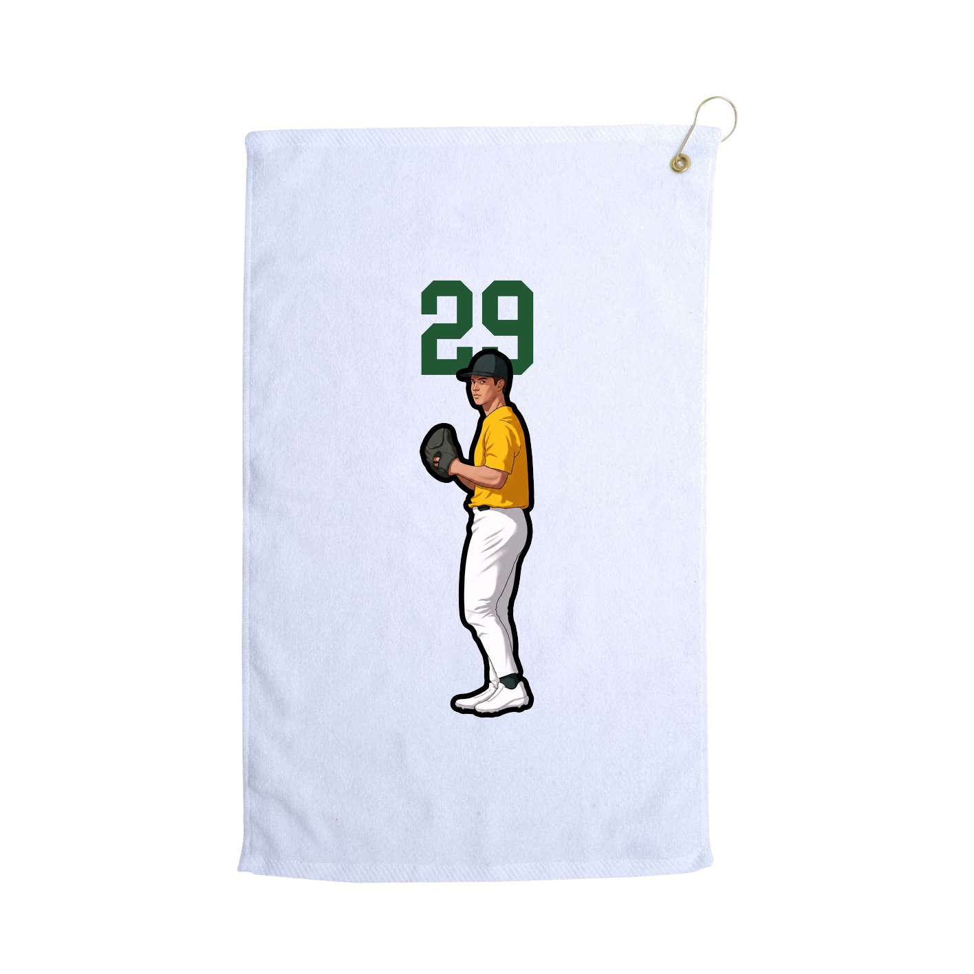 Golf Towel — Number Top in White