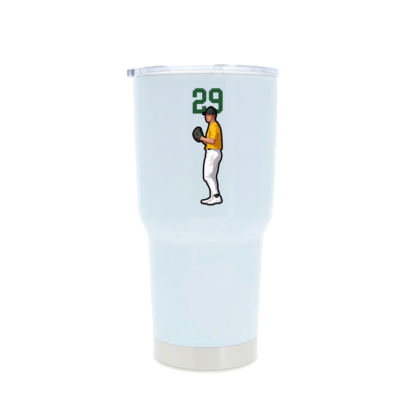 30oz Stainless Steel Tumbler — Number Top in White