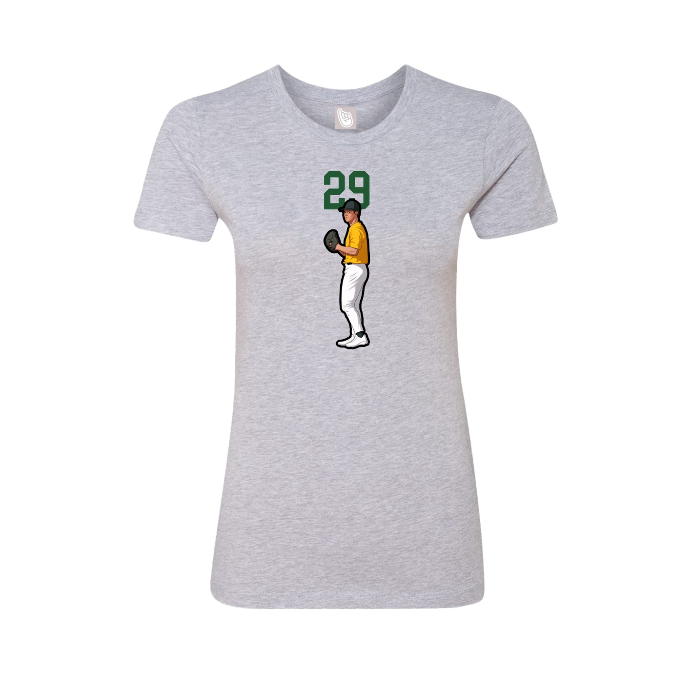 Fitted Women's Tee — Number Top in Grey