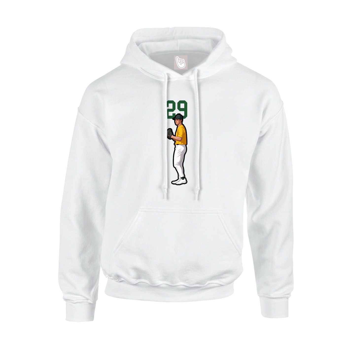 Youth Hoodie — Number Top in White