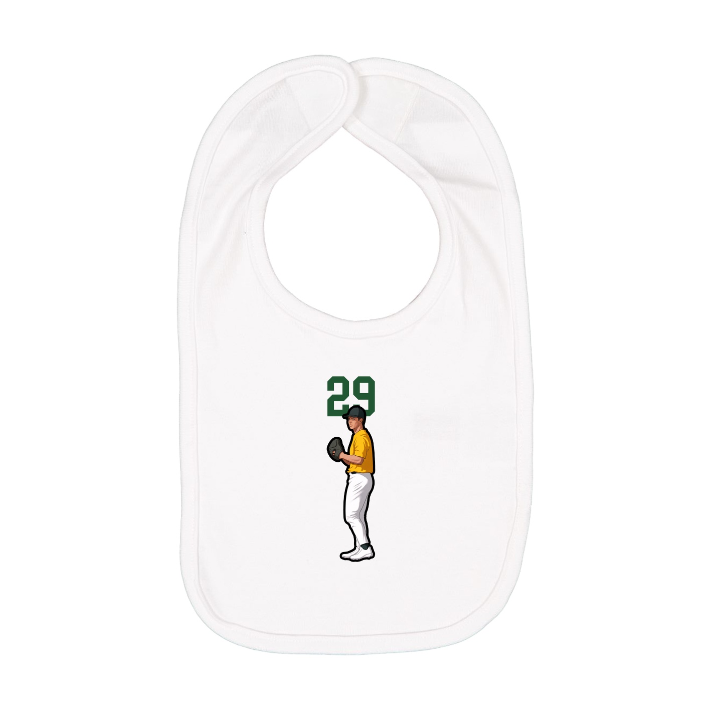Infant Bib — Number Top in White