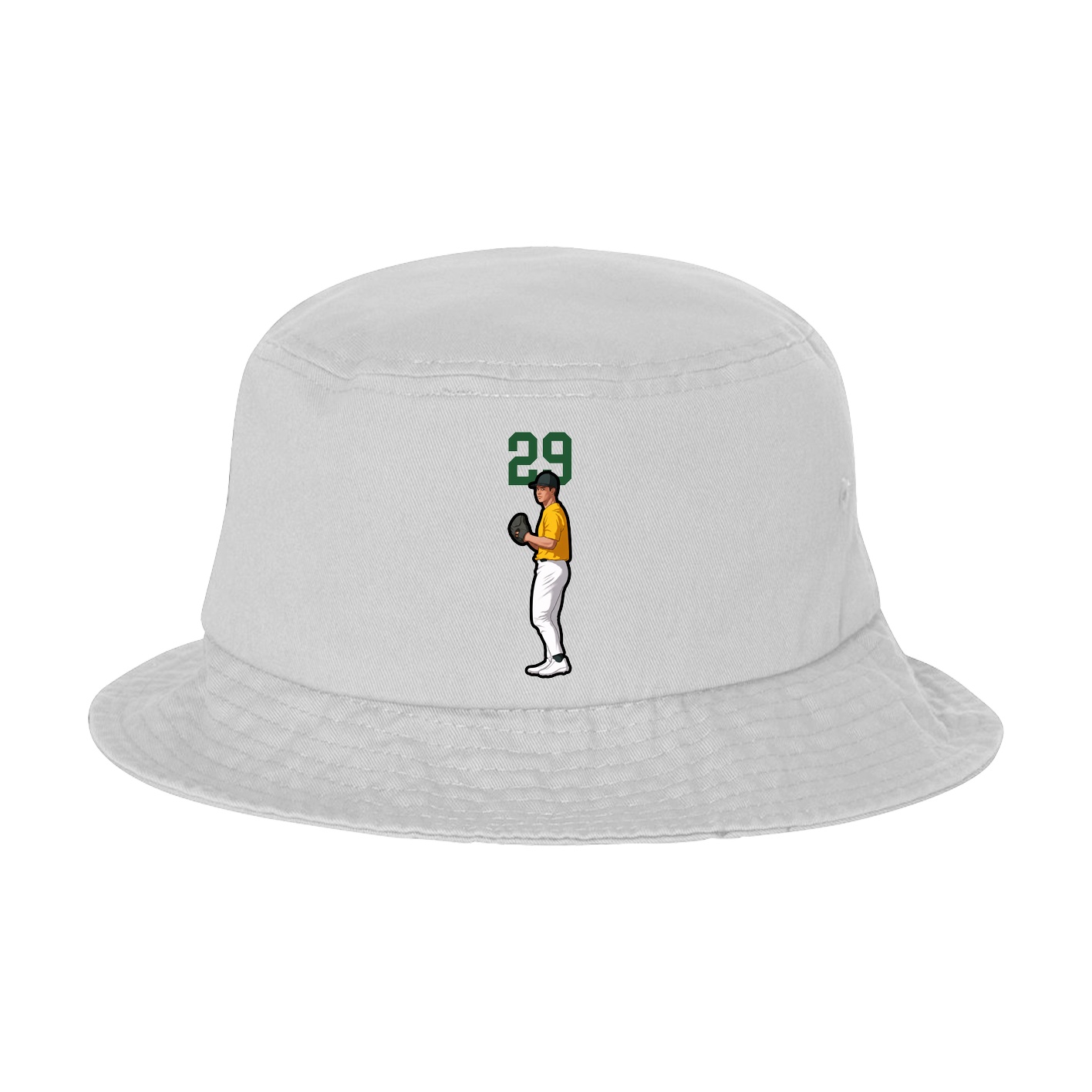 Bucket Cap — Number Top in White