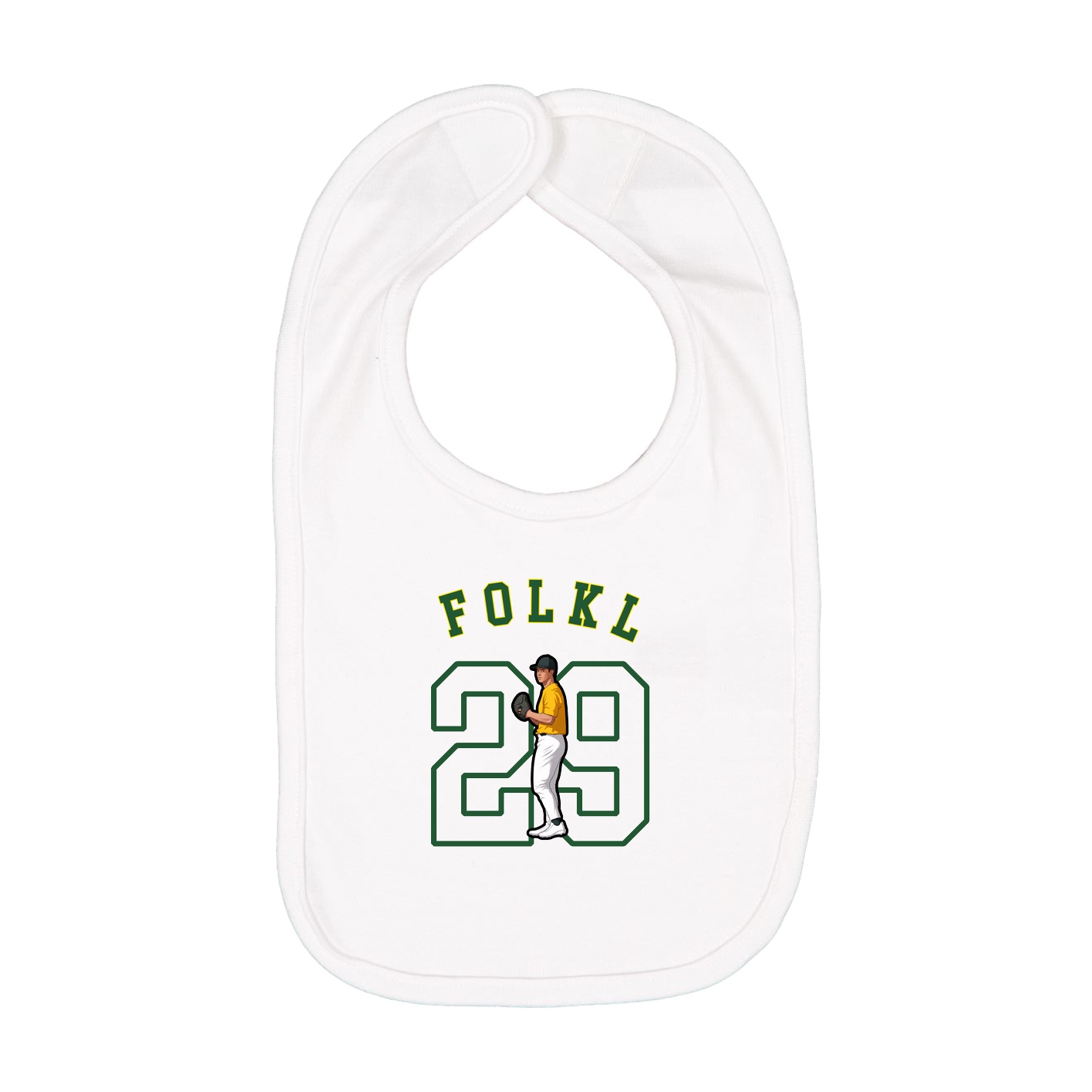 Infant Bib — Shirsey Arch in White