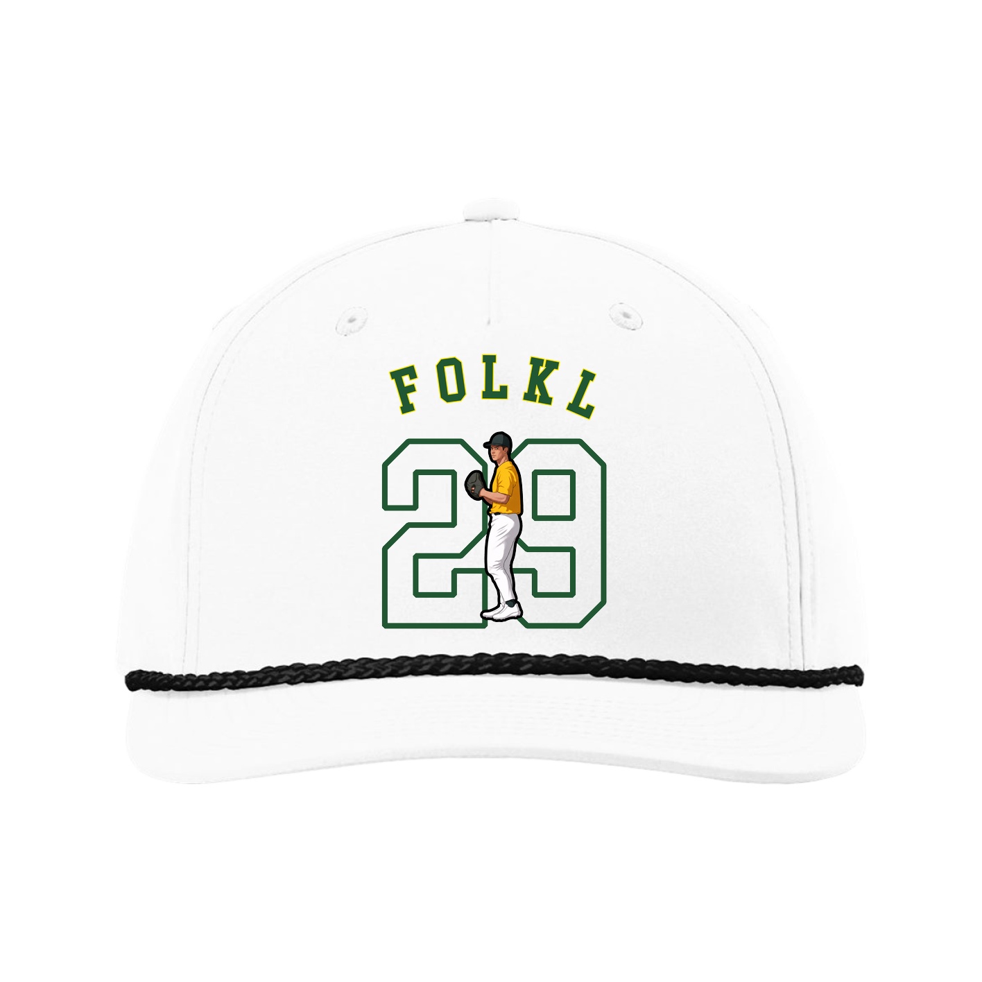 Five-Panel Classic Rope Cap — Shirsey Arch in White