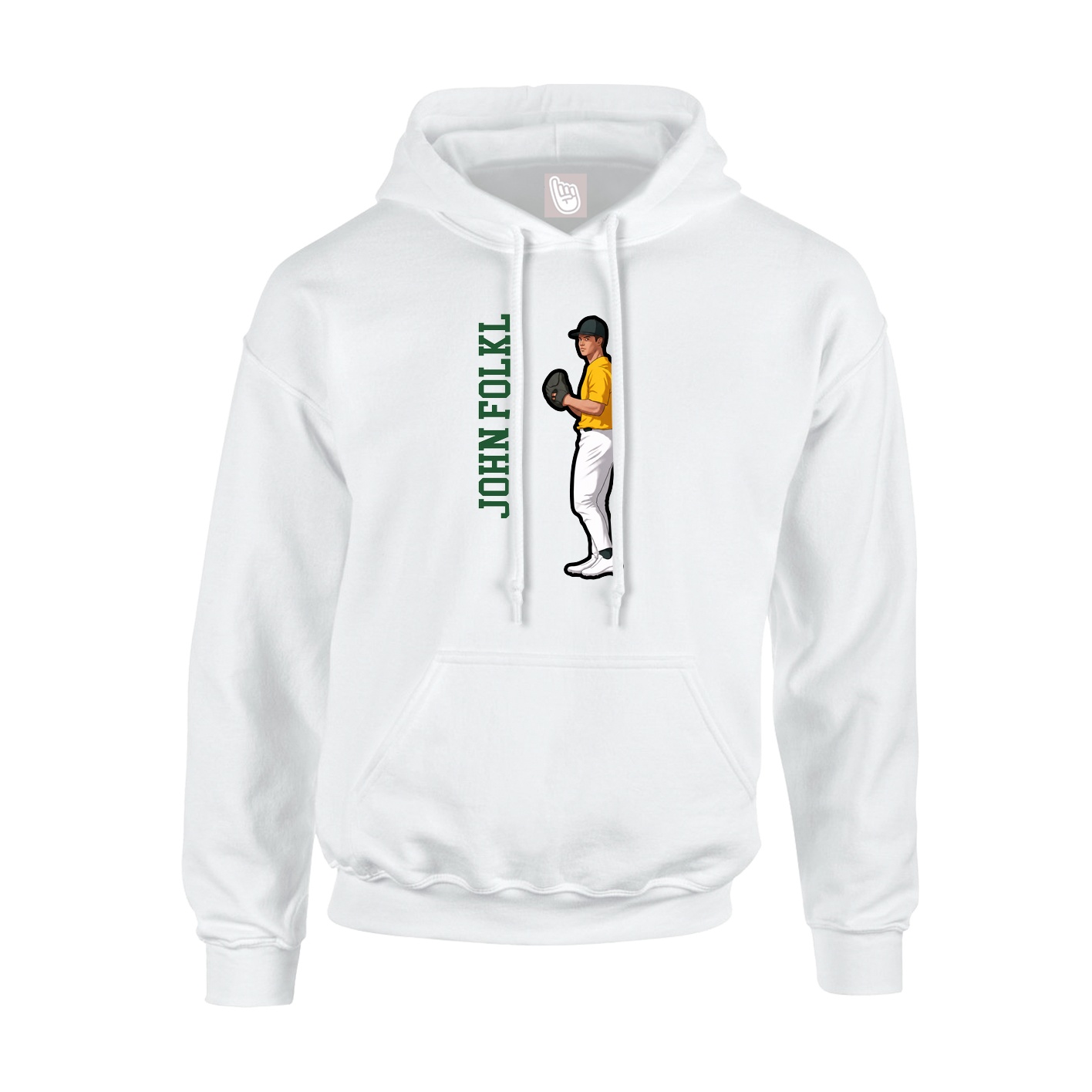 Hoodie — Name Vertical in White