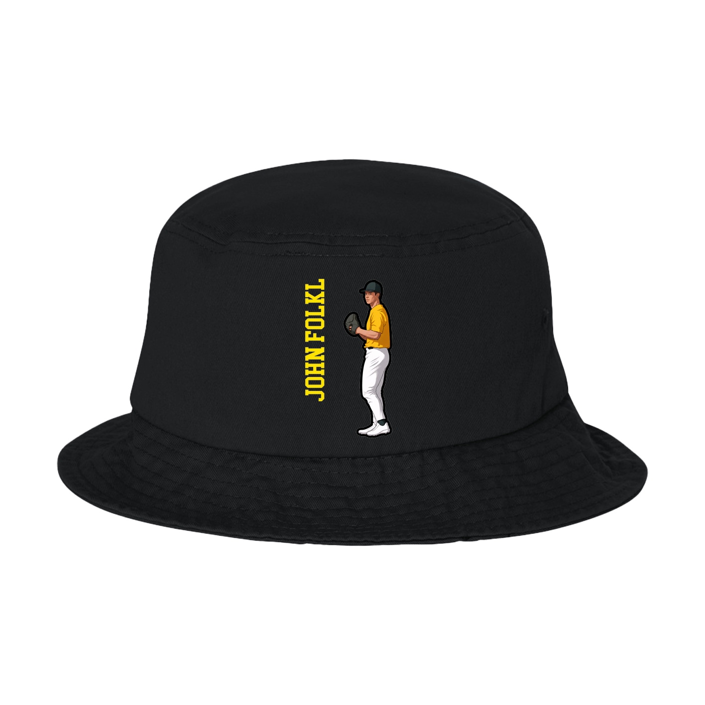 Bucket Cap — Name Vertical in Black