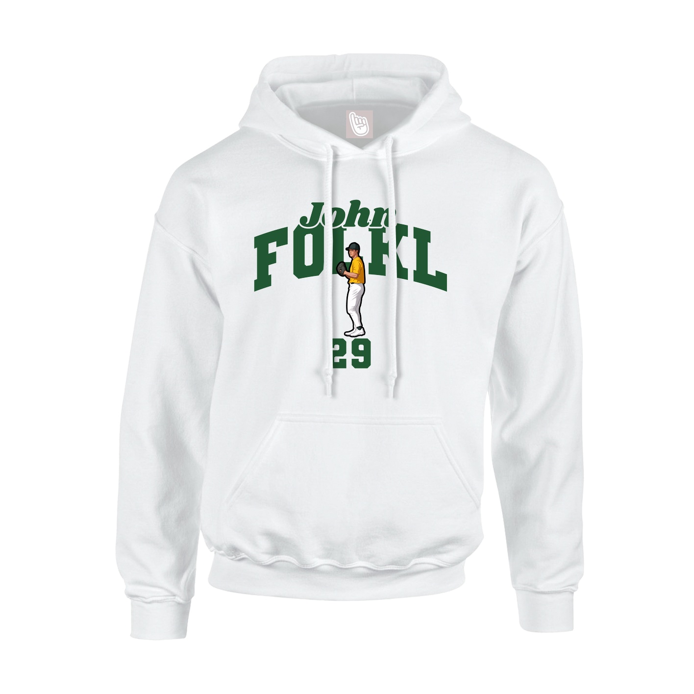 Youth Hoodie — Signature Arch in White