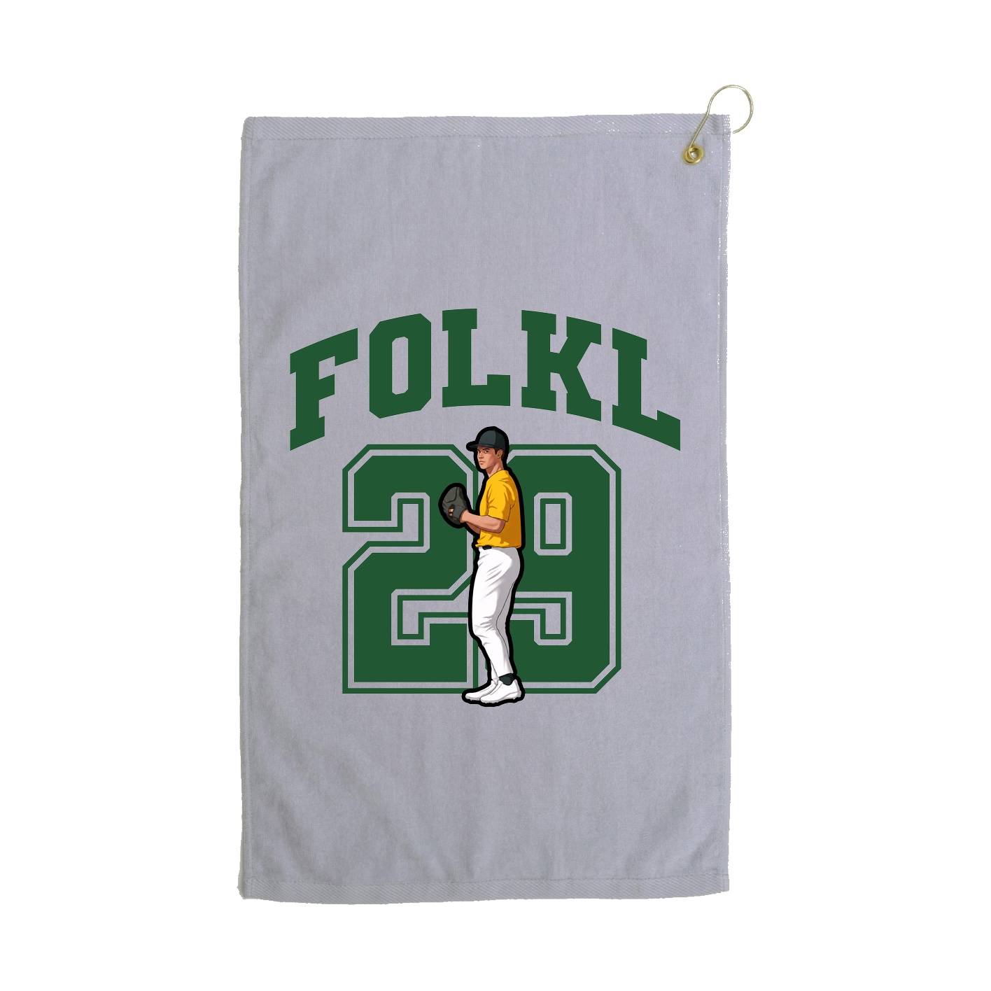 Golf Towel — Number in Grey