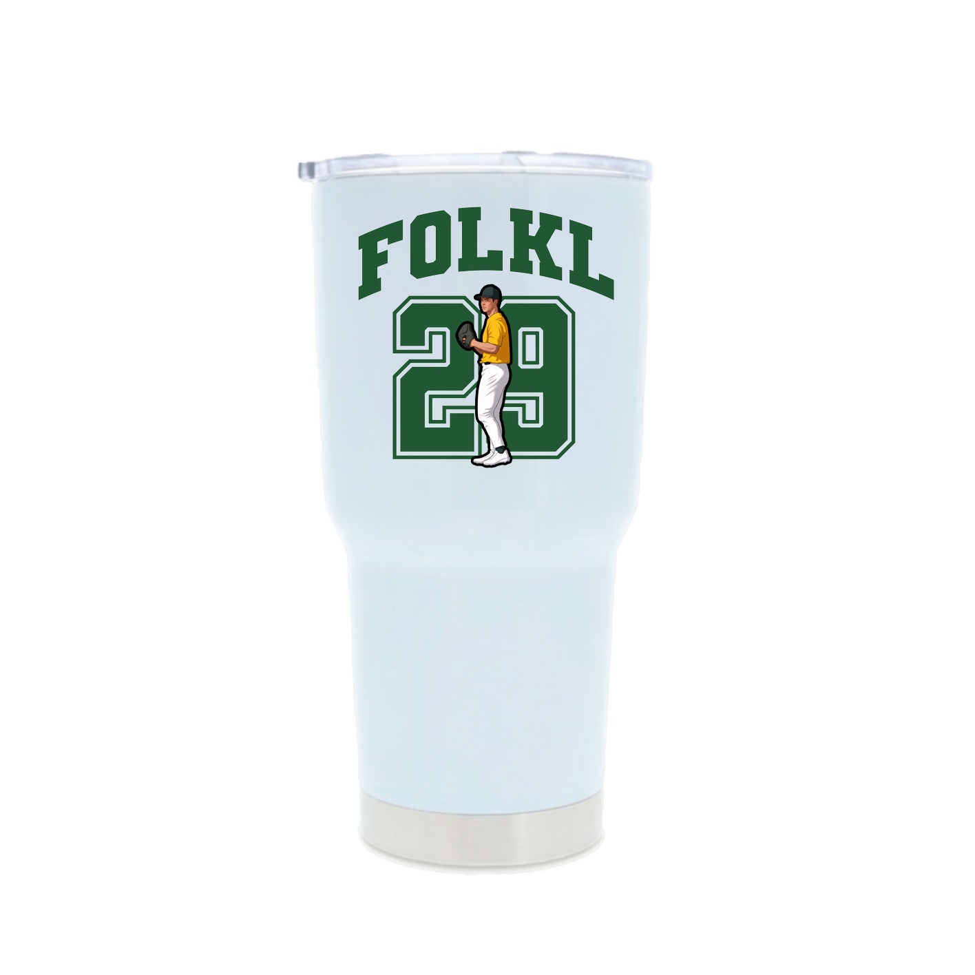 30oz Stainless Steel Tumbler — Number in White