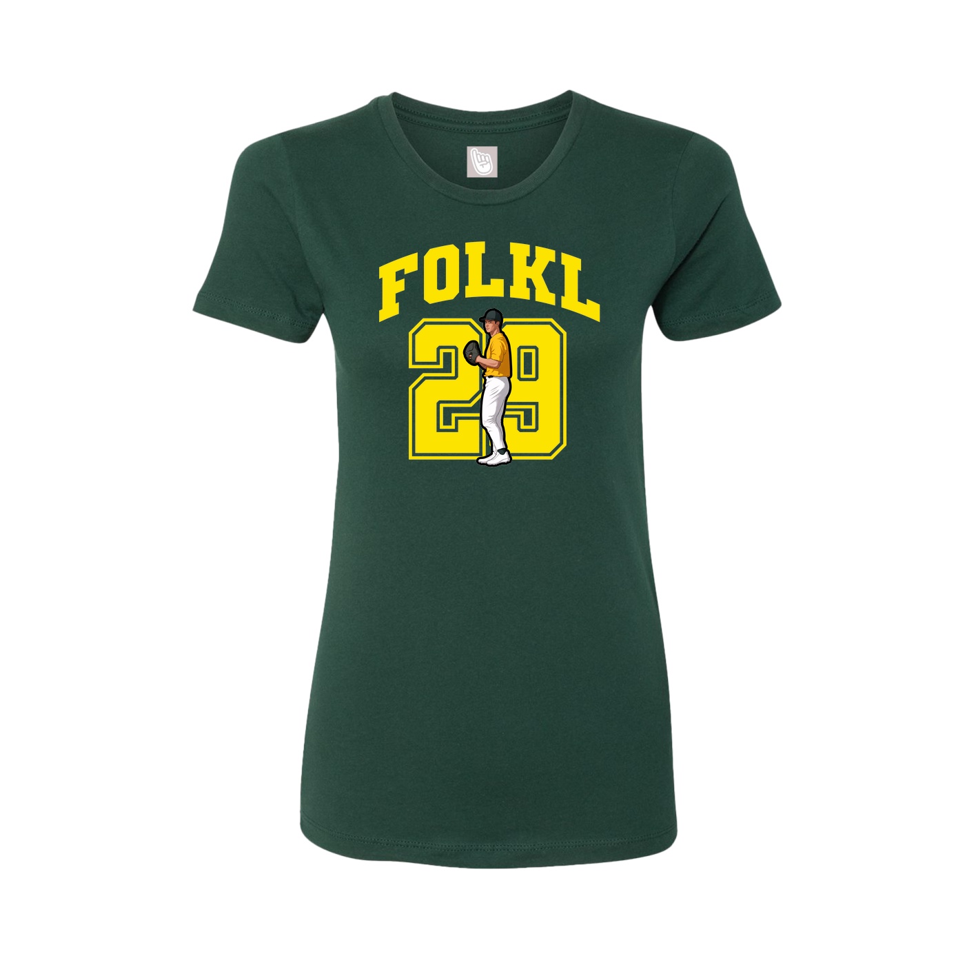 Fitted Women's Tee — Number in Green