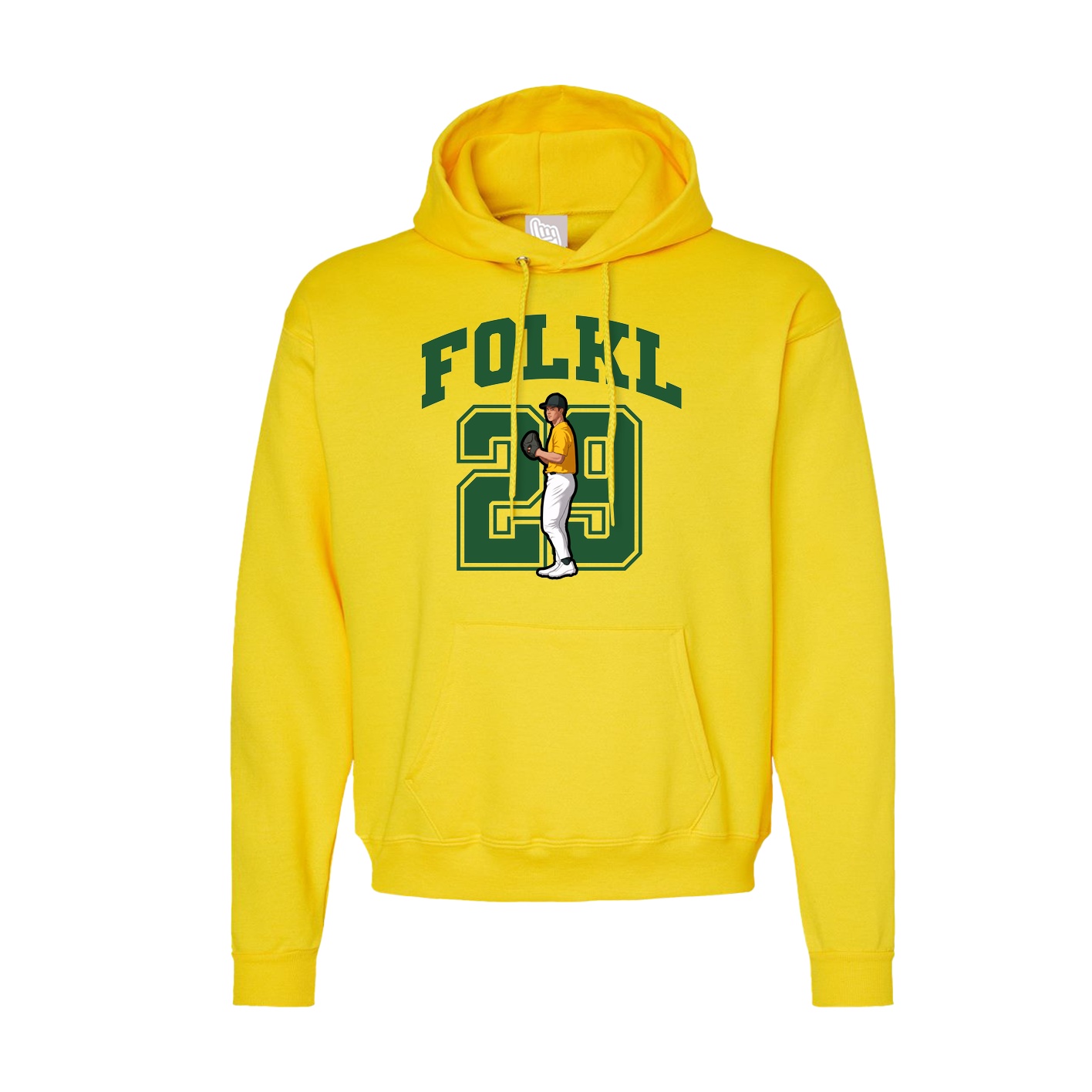 Hoodie — Number in Yellow