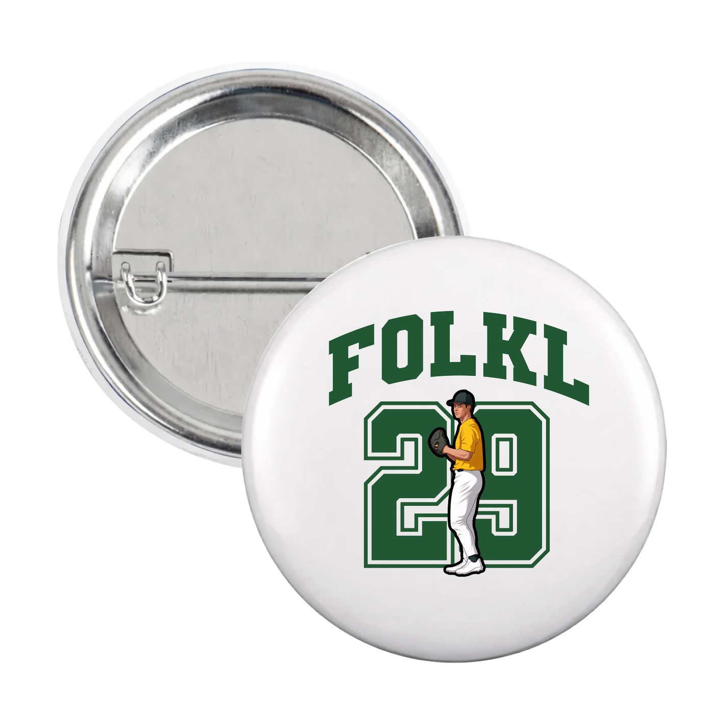 Game Day Button — Number in White
