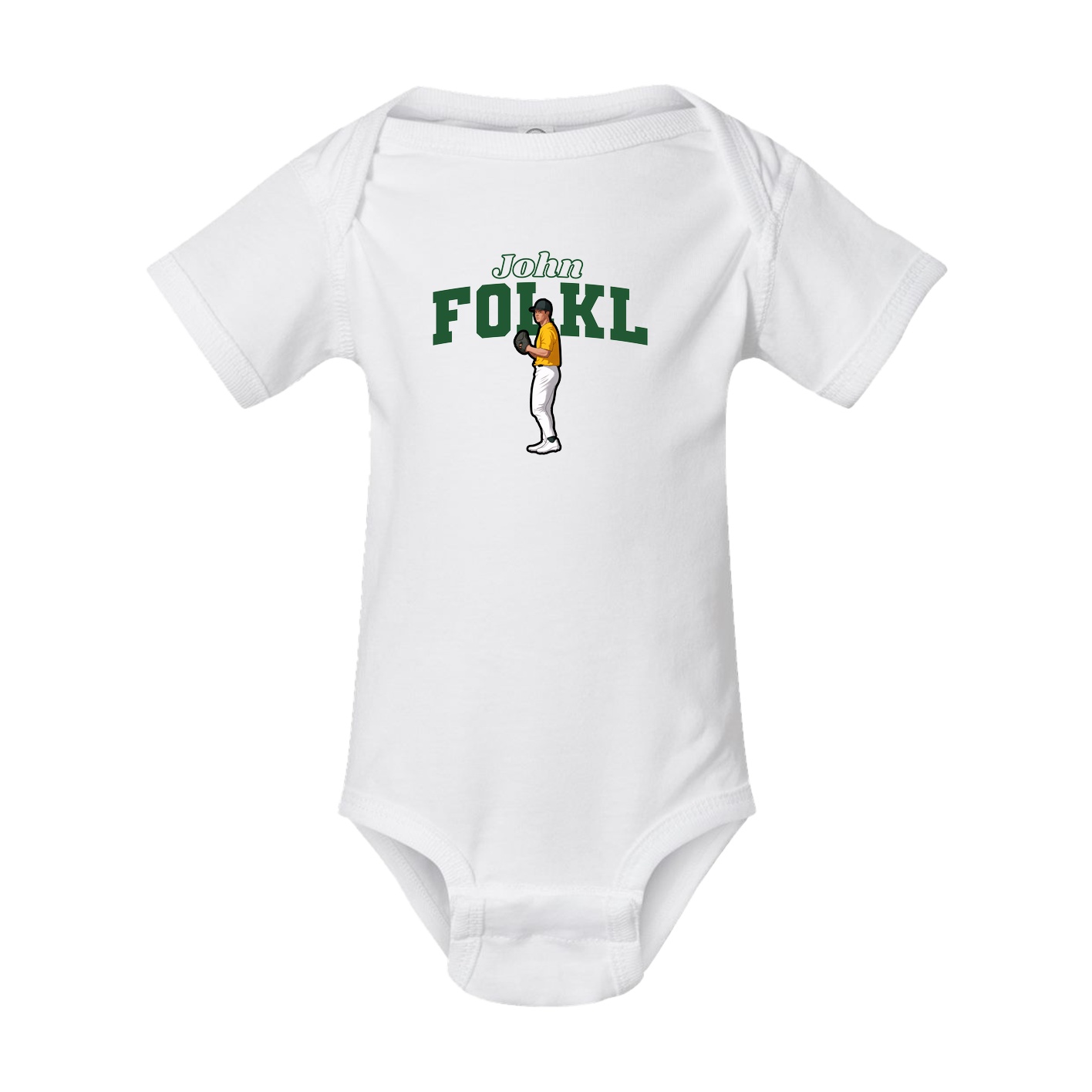 Baby Onesie — Name Arch in White