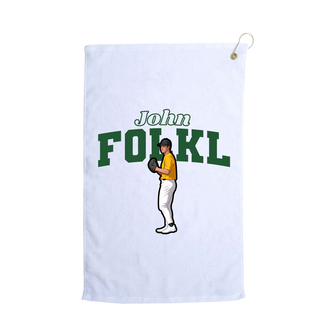 Golf Towel — Name Arch in White