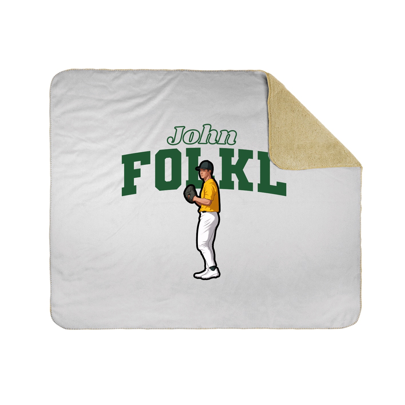 Throw Blanket — Name Arch in White