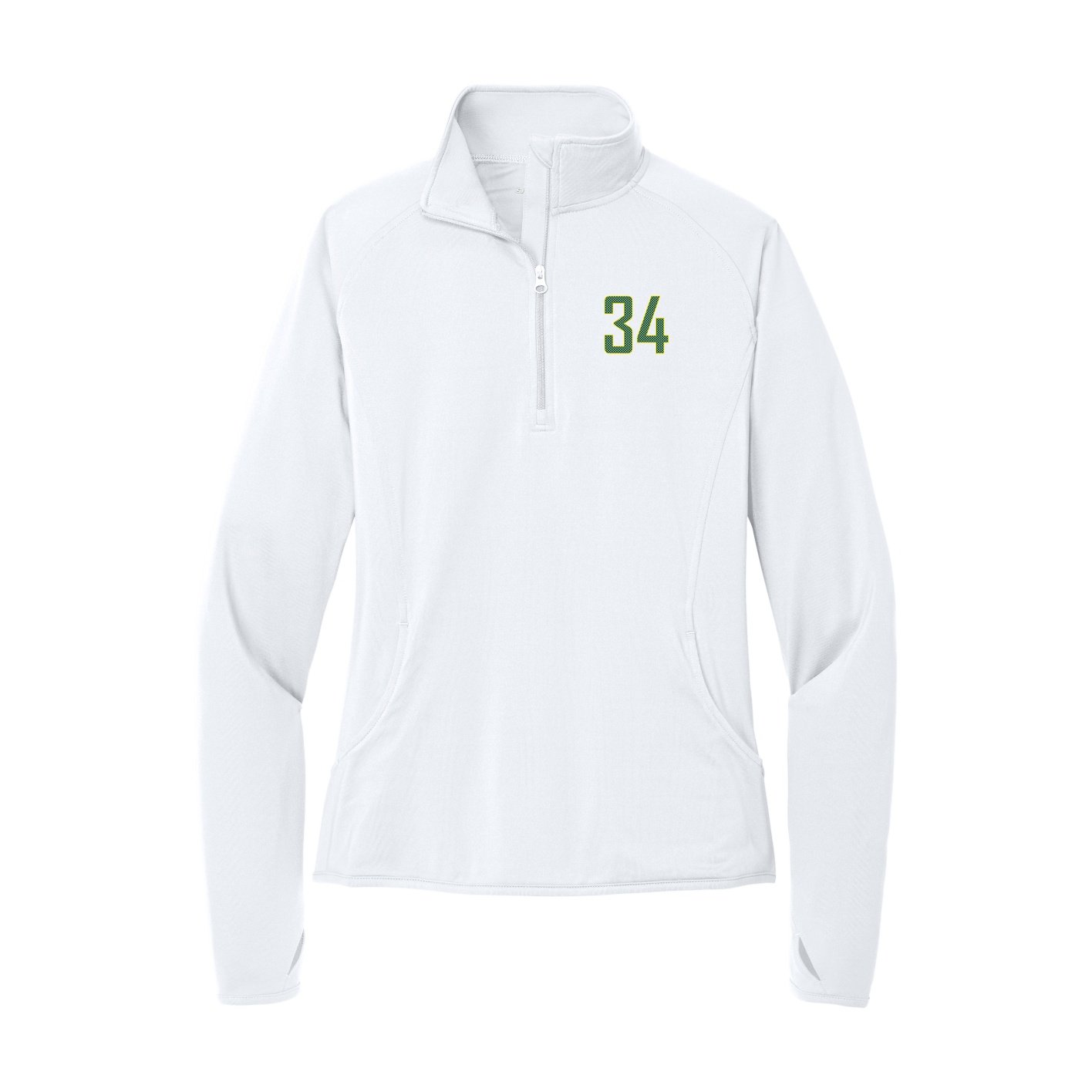 Women's Q-Zip Pullover — Front Shirsy in White