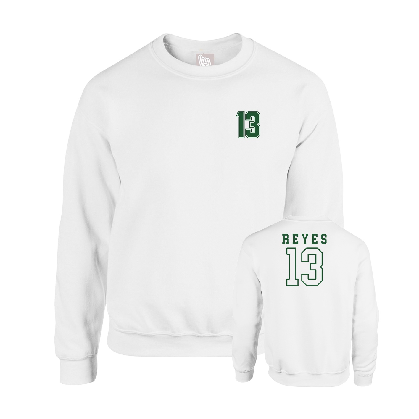 Fleece Crew — Chest Back in White