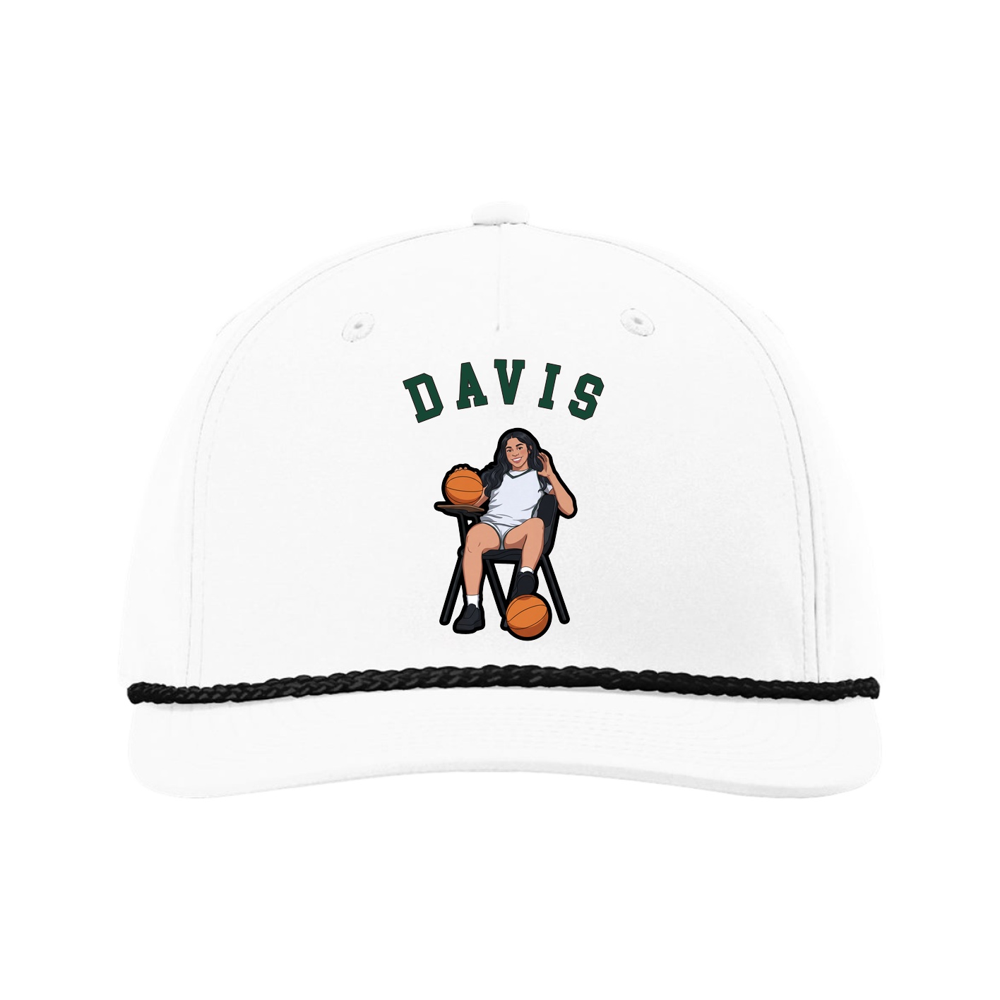 Five-Panel Classic Rope Cap — Shirsey Arch in White