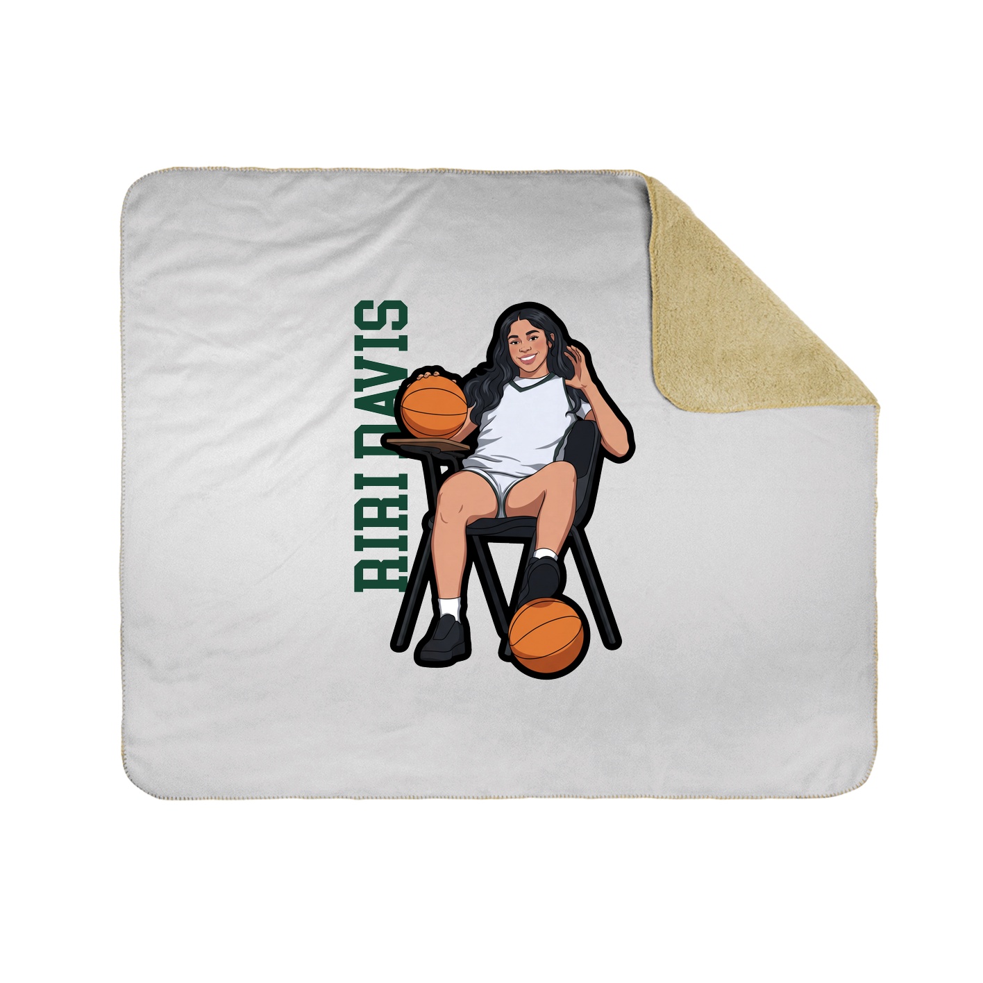 Throw Blanket — Name Vertical in White