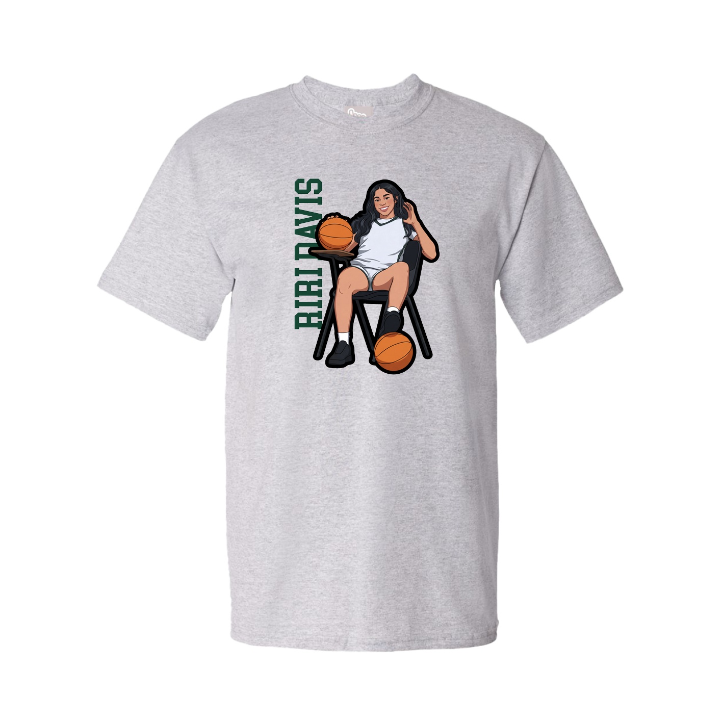 Youth Tee — Name Vertical in Grey
