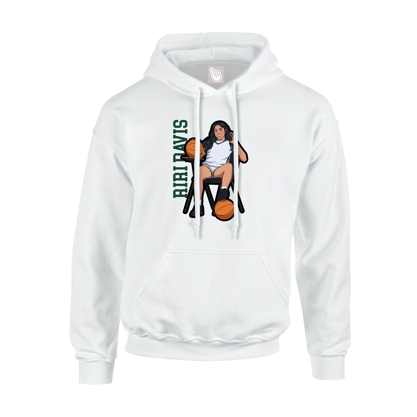 Youth Hoodie — Name Vertical in White