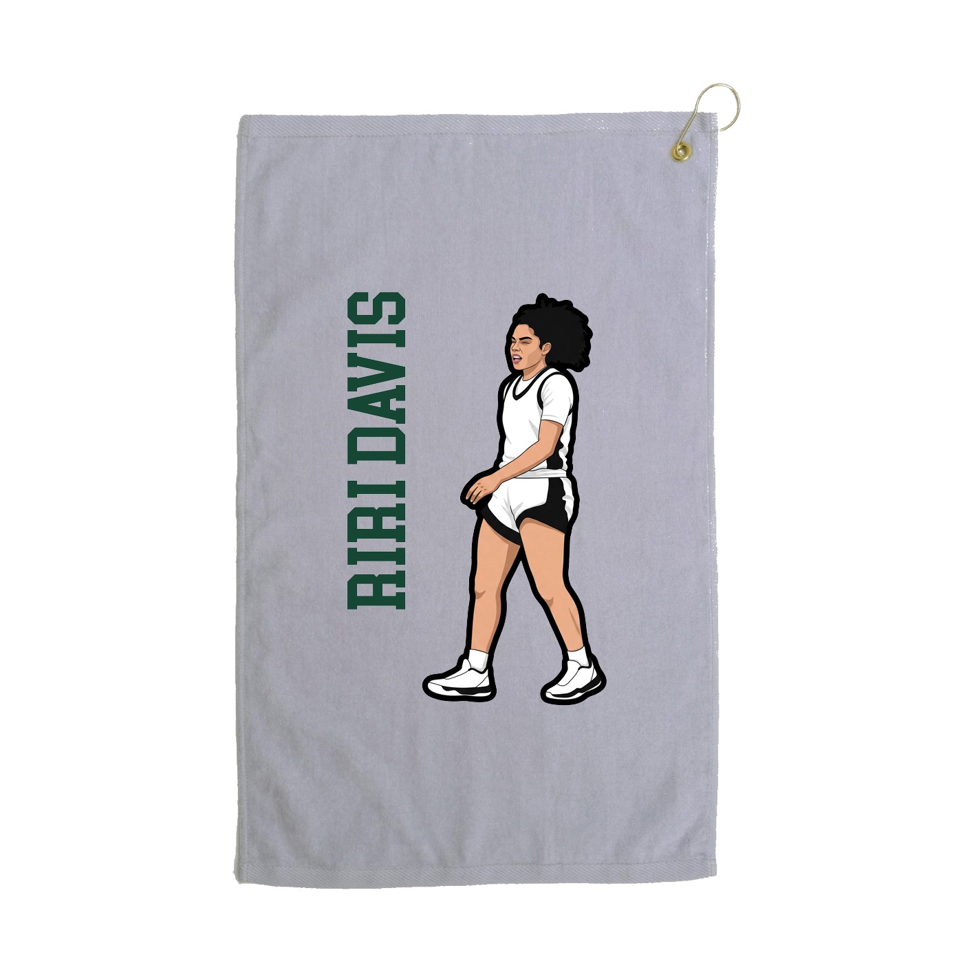 Golf Towel — Name Vertical in Grey