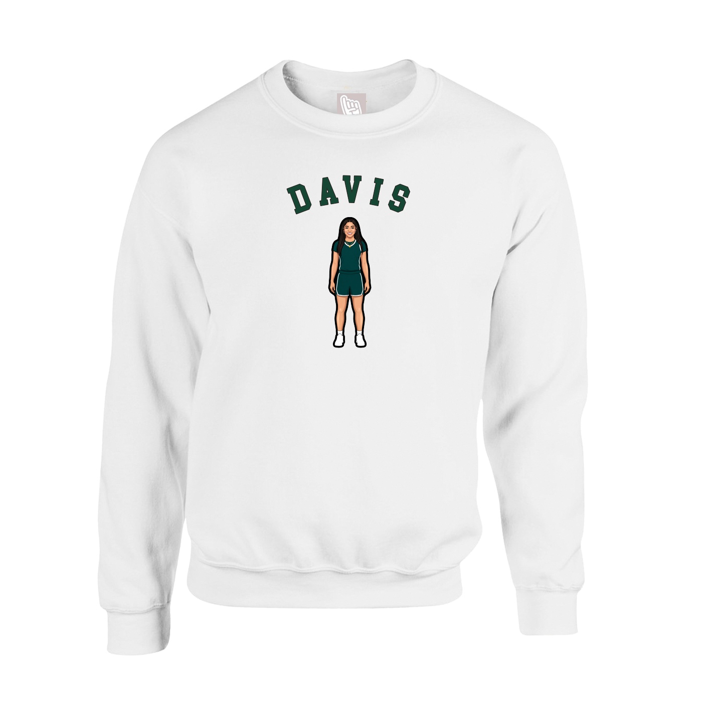 Fleece Crew — Shirsey Arch in White
