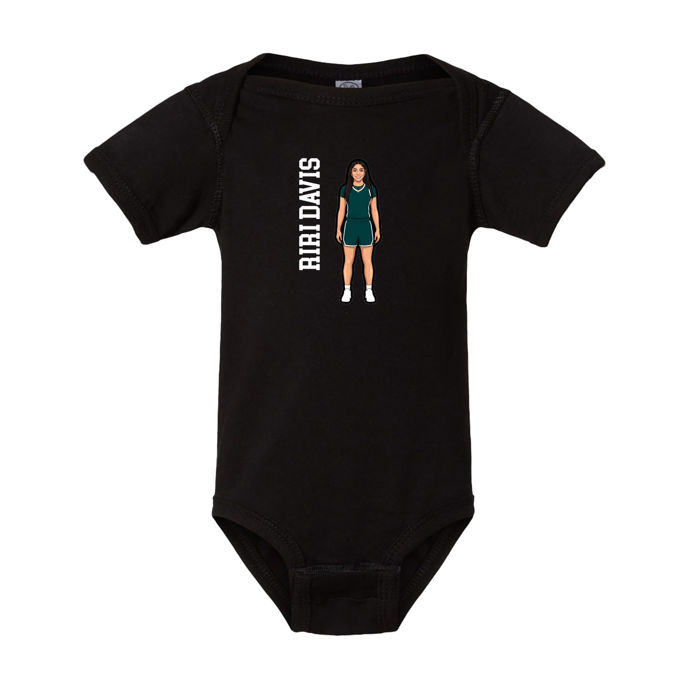 Baby Onesie — Name Vertical in Black