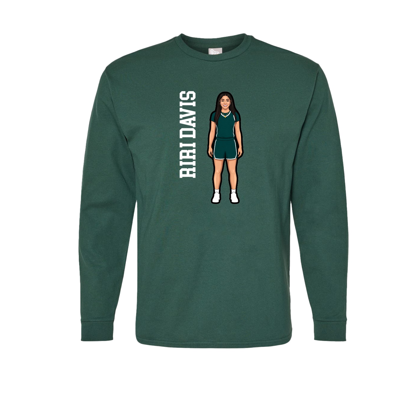 Long Sleeve Tee — Name Vertical in Green