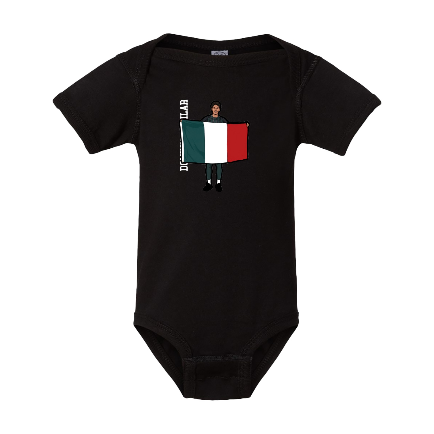 Baby Onesie — Name Vertical in Black