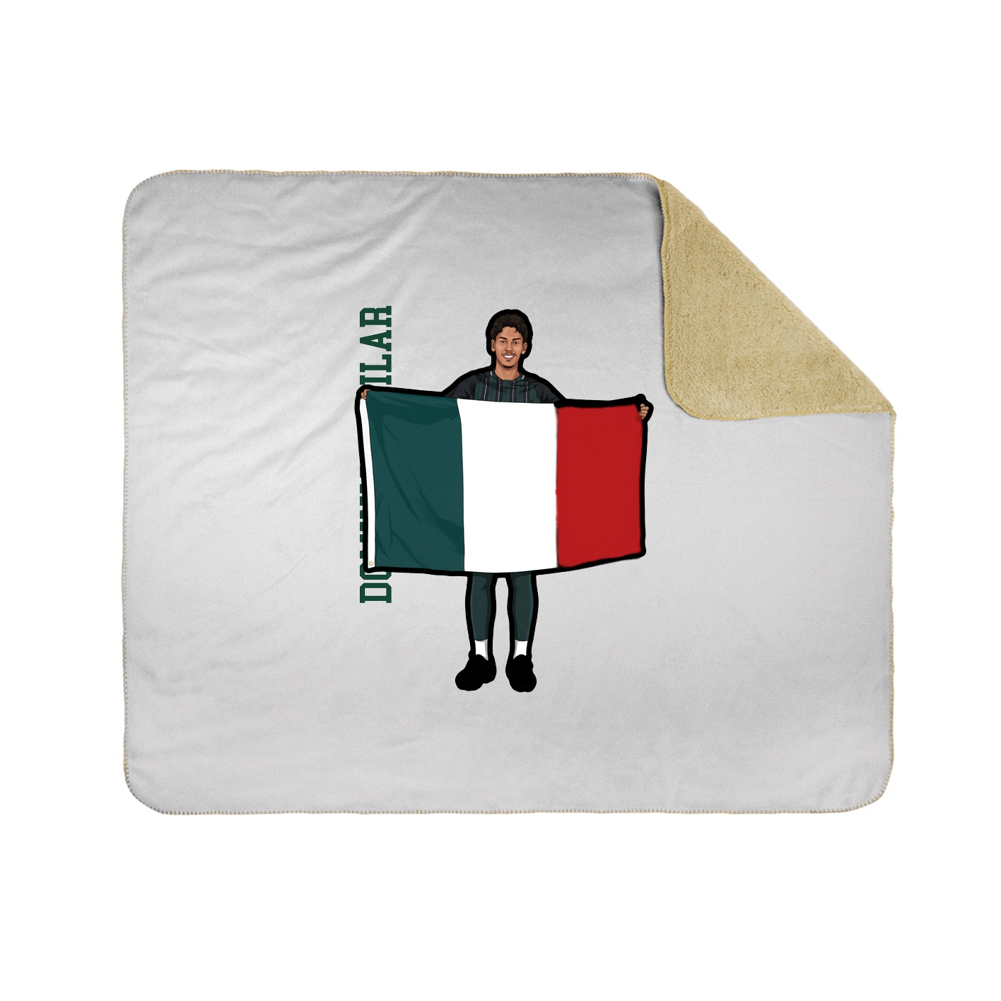Throw Blanket — Name Vertical in White
