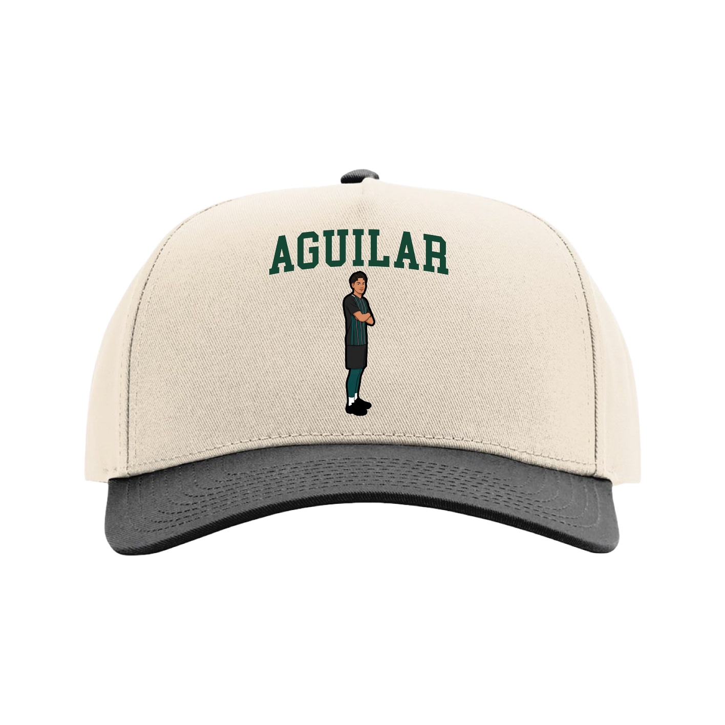 Full Fabric Five-Panel Champ Cap — Shirsey in Cream/Black