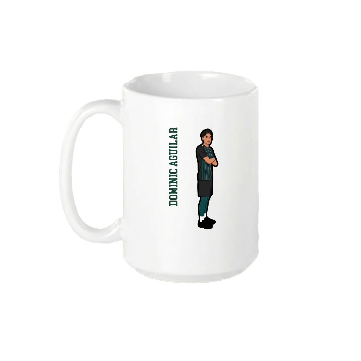 15oz Coffee Mug — Name Vertical in White