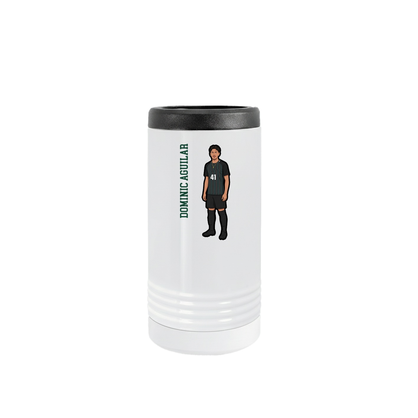 Slim Beverage Holder — Name Vertical in White