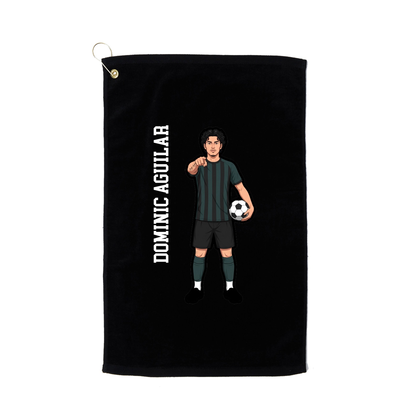 Golf Towel — Name Vertical in Black