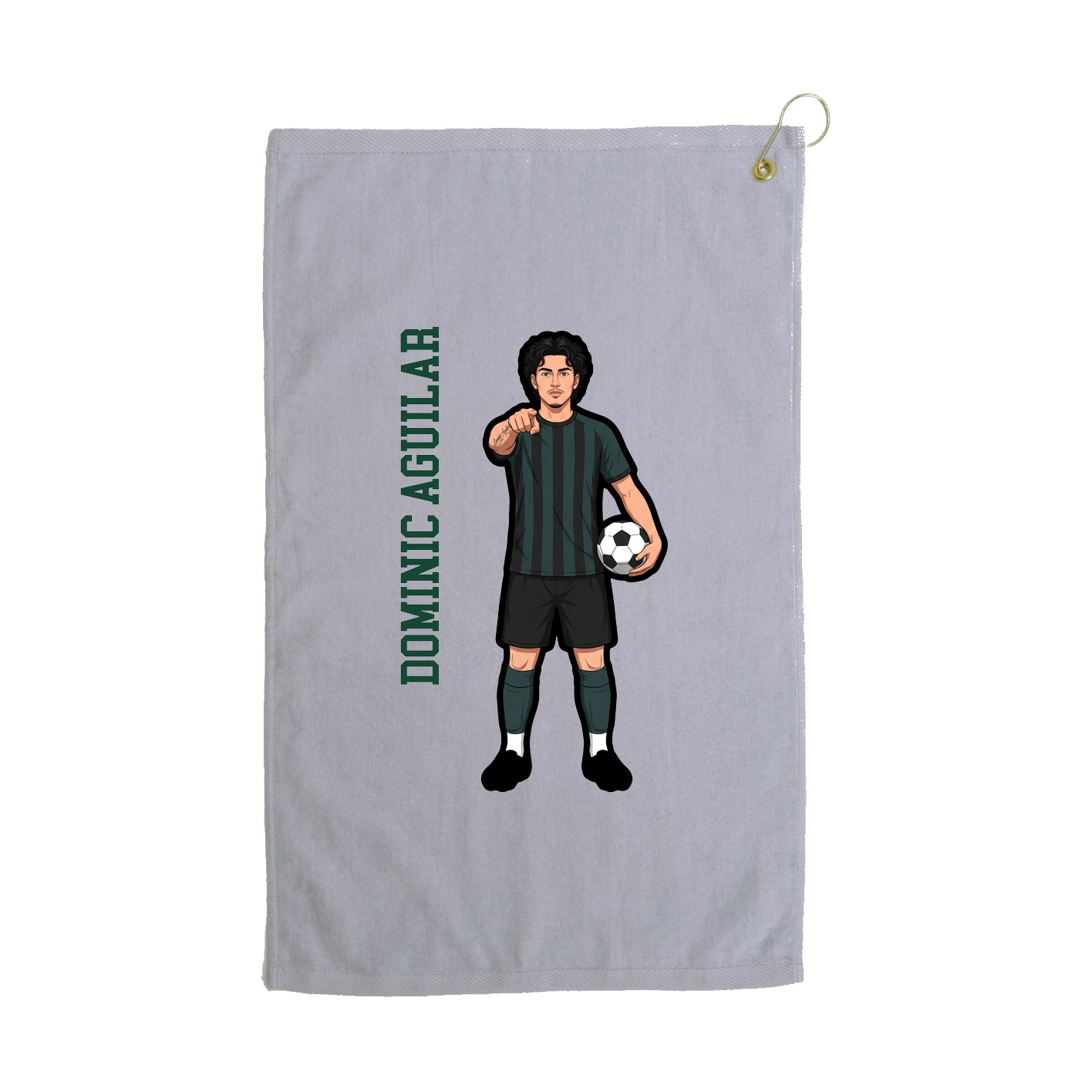 Golf Towel — Name Vertical in Grey