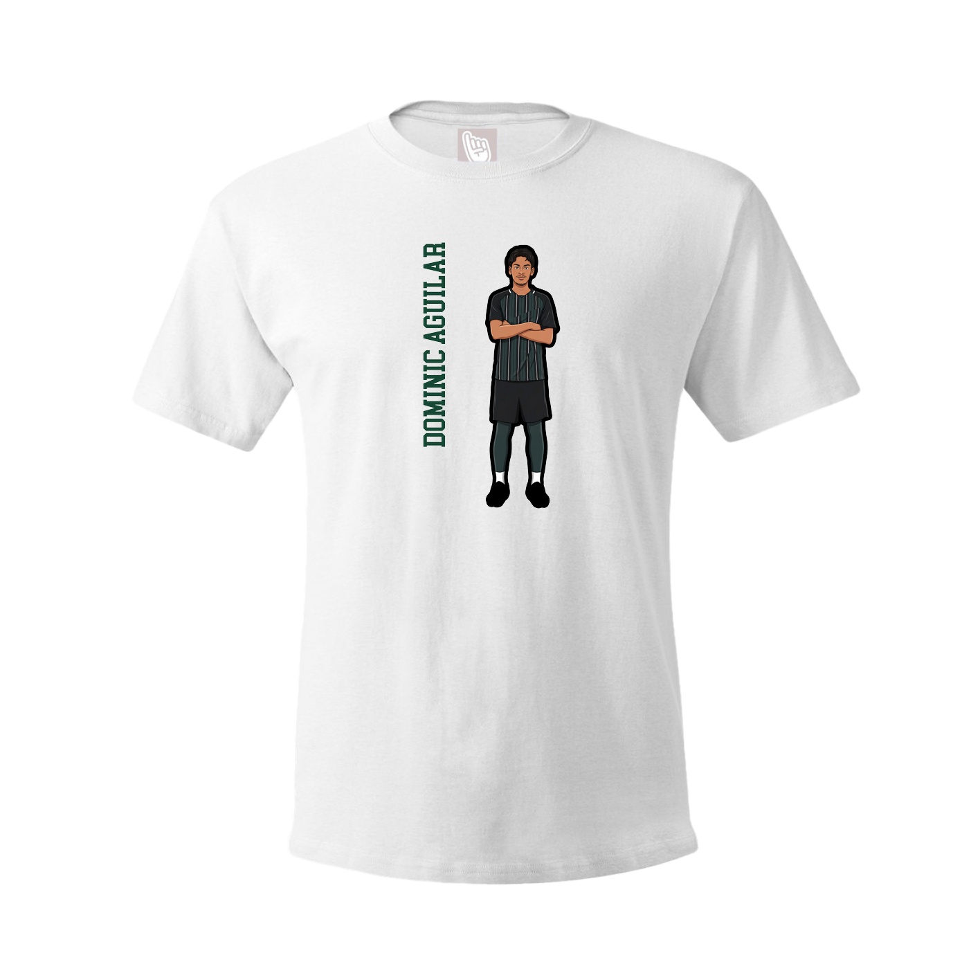 Tee — Name Vertical in White