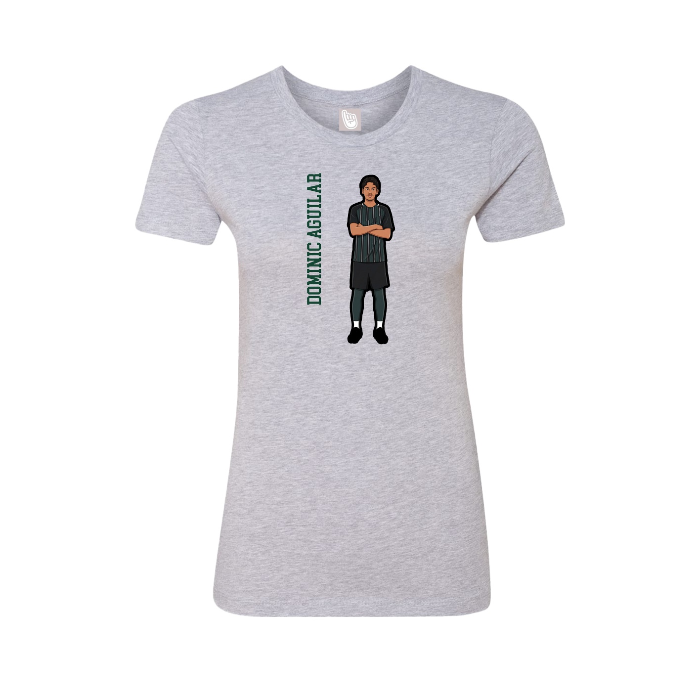 Womens Tee — Name Vertical in Grey