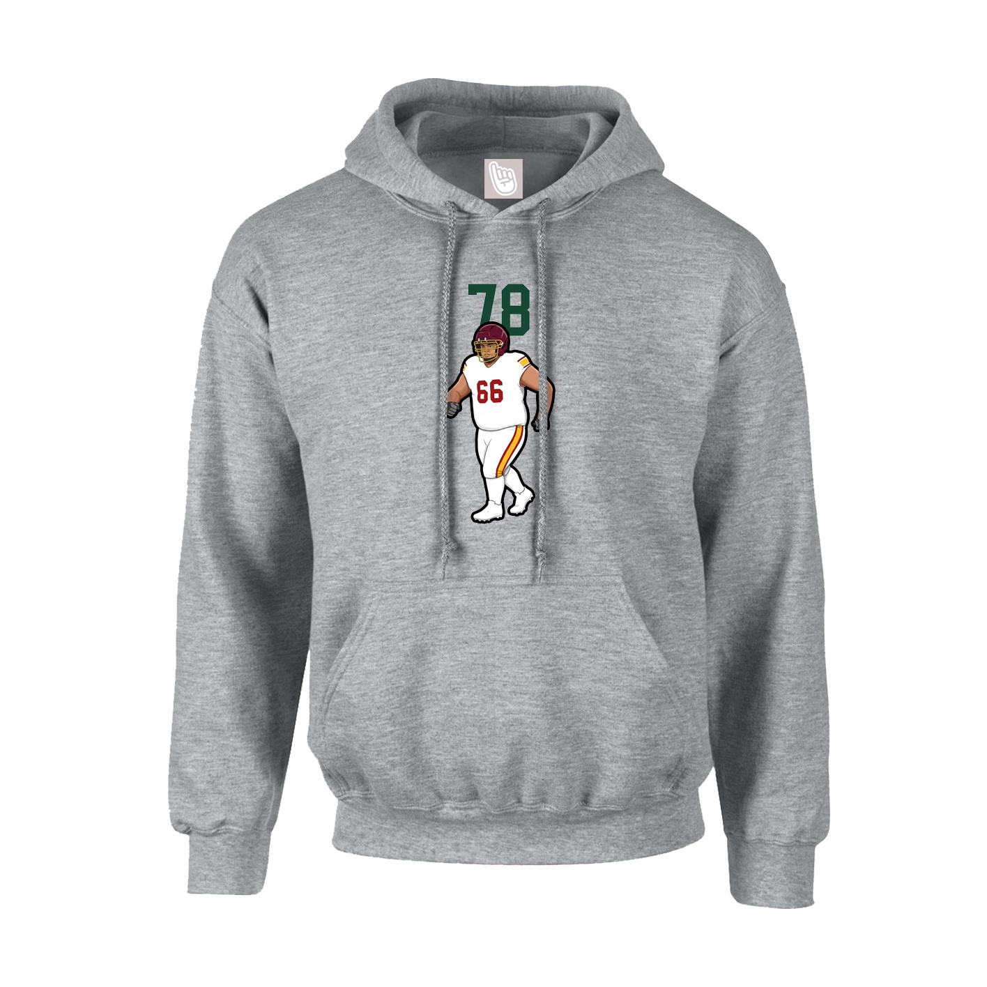 Hoodie — Number Top in Grey