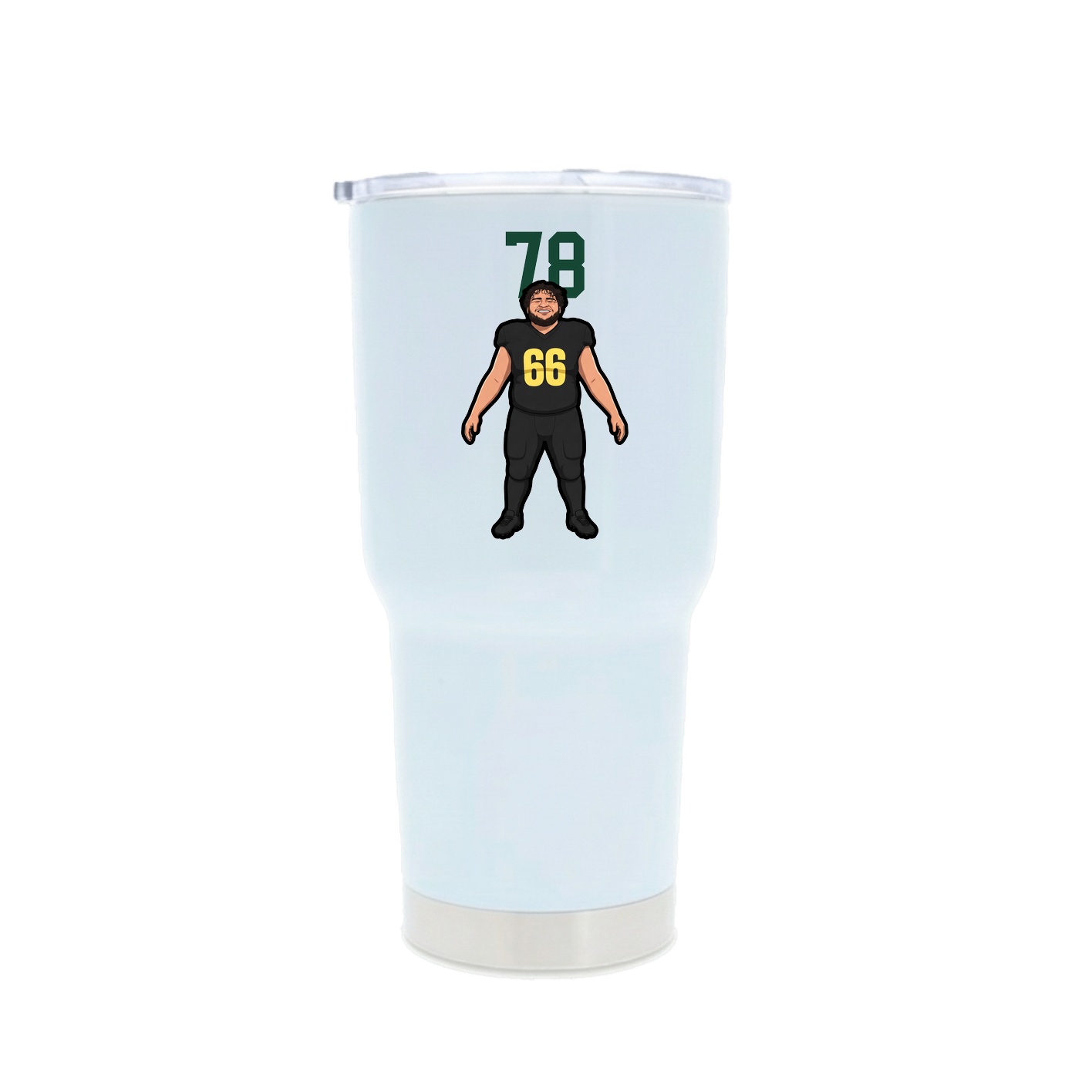 30oz Stainless Steel Tumbler — Number Top in White