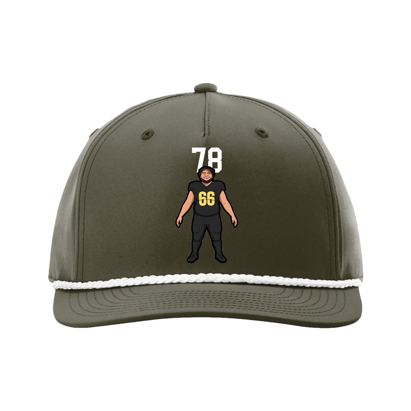 Five-Panel Classic Rope Cap — Number Top in Green