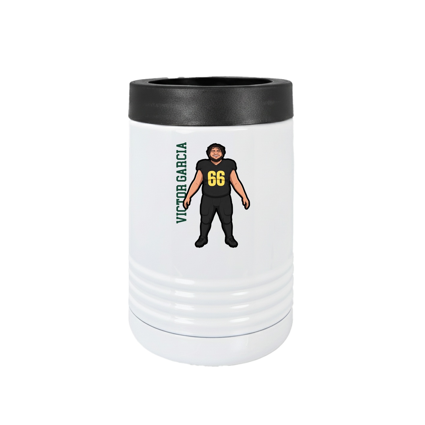 Beverage Holder — Name Vertical in White