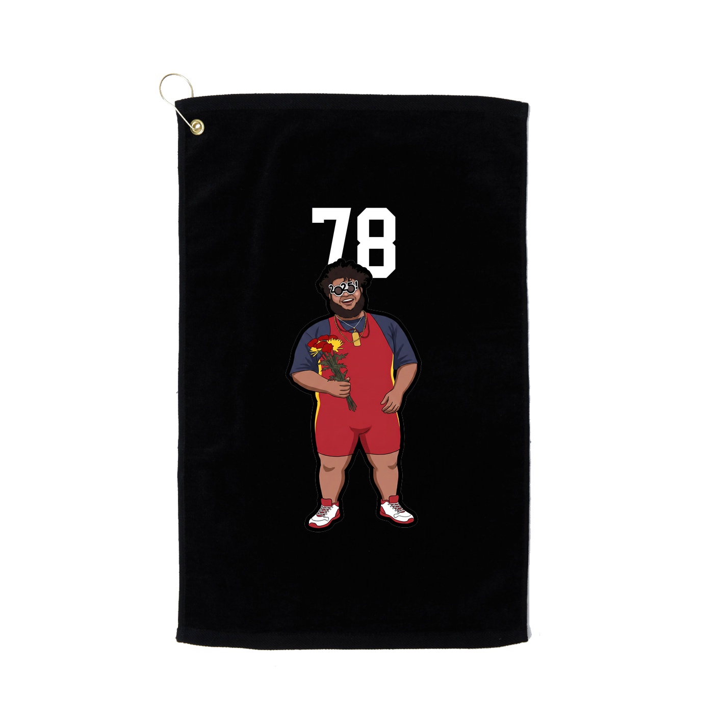Golf Towel — Number Top in Black