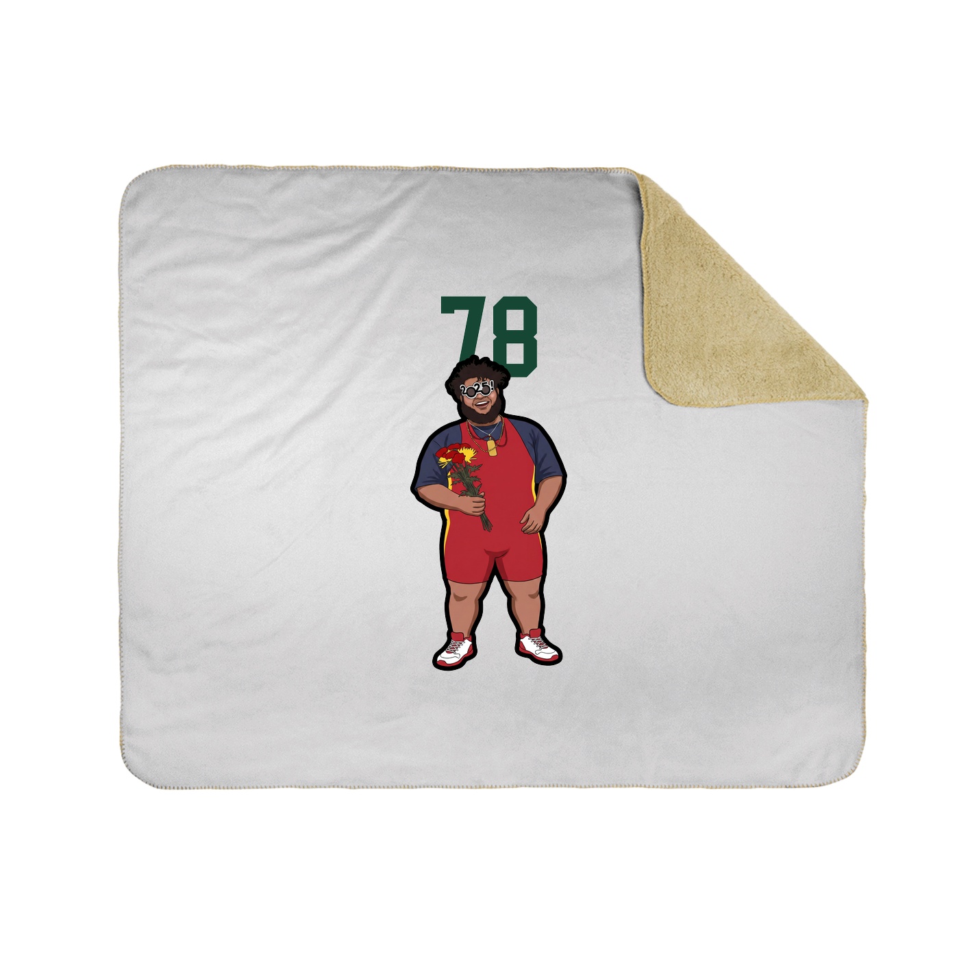 Throw Blanket — Number Top in White