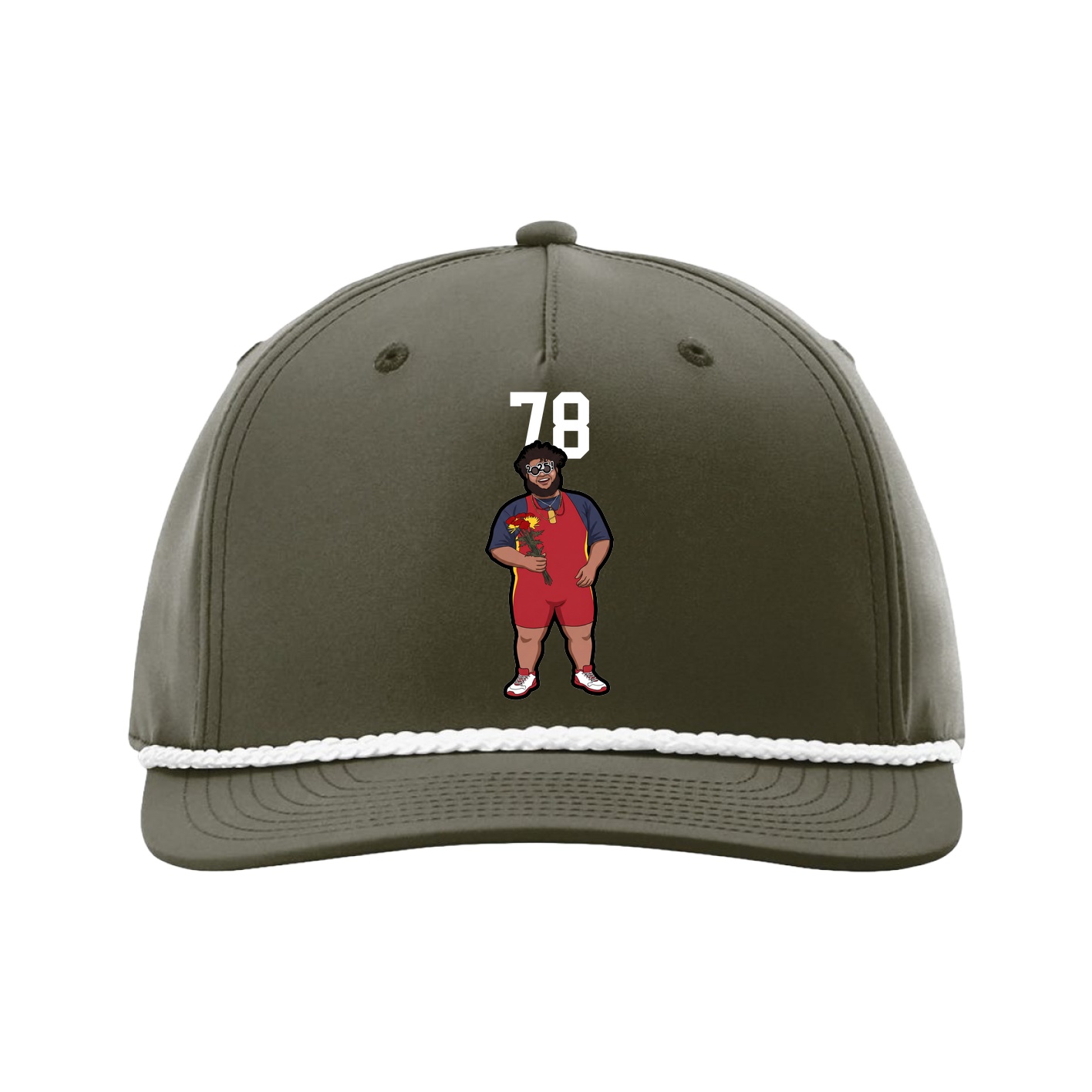 Five-Panel Classic Rope Cap — Number Top in Green