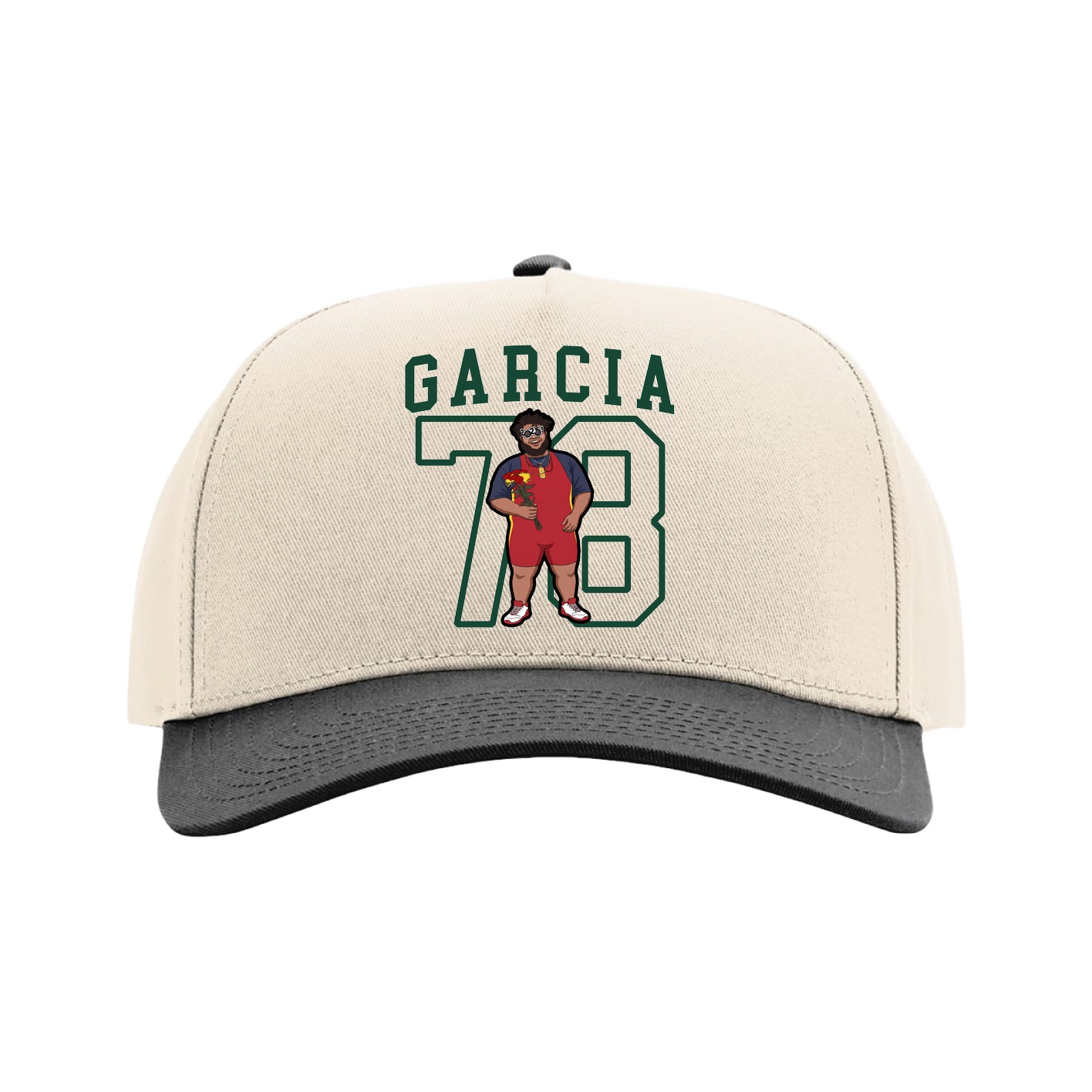 Full Fabric Five-Panel Champ Cap — Shirsey in Cream/Black