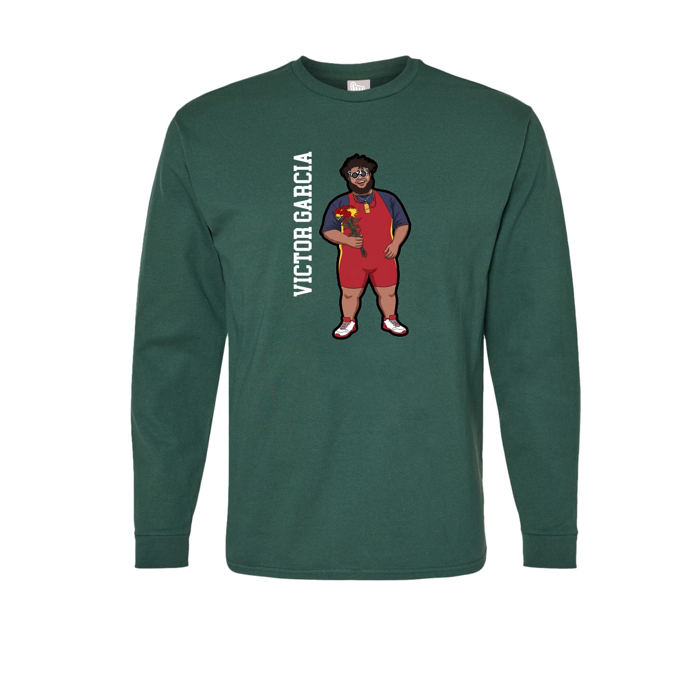 Long Sleeve Tee — Name Vertical in Green