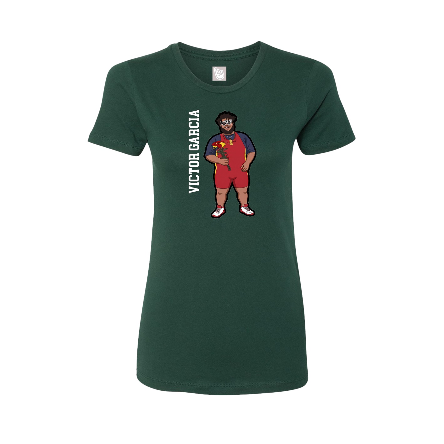 Womens Tee — Name Vertical in Green