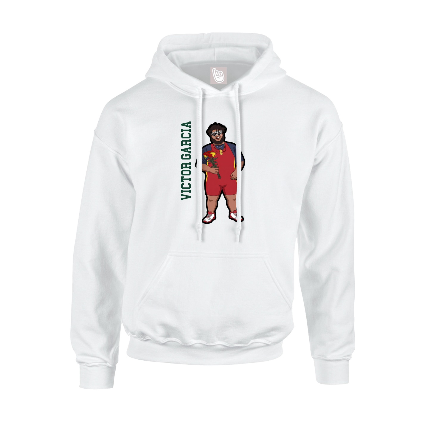 Youth Hoodie — Name Vertical in White