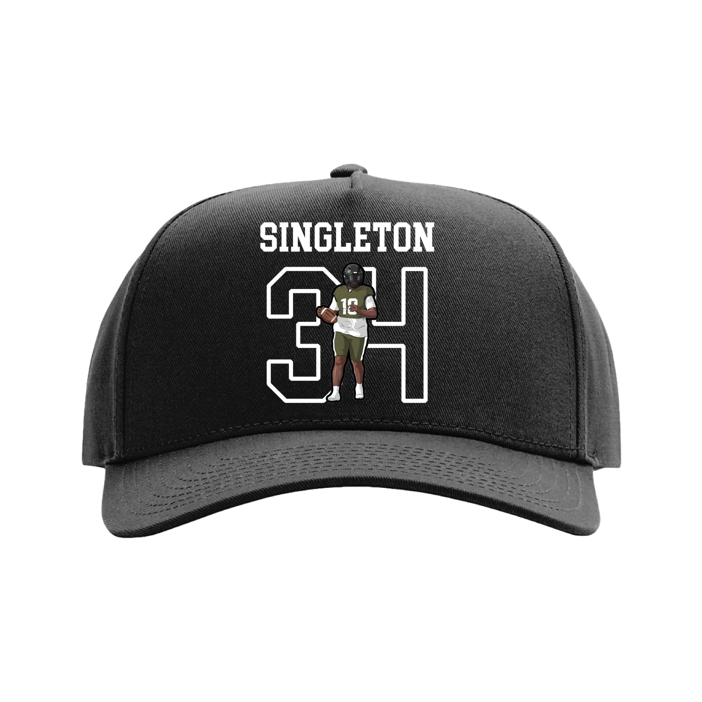 Full Fabric Five-Panel Champ Cap — Shirsey in Black